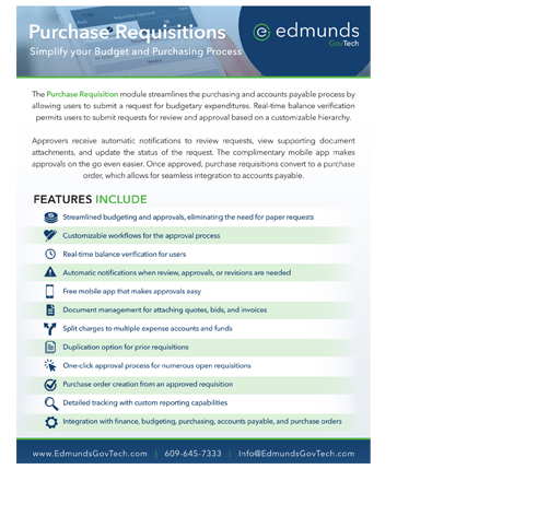 purchase requisitions product sheet