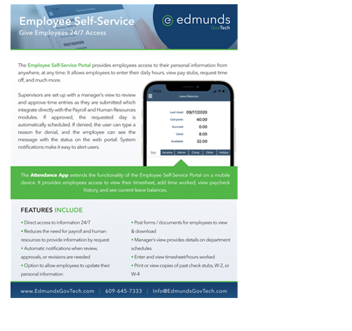 employee self service portal product sheet